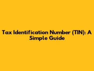 Tax Identification Number (TIN): A Simple Guide
