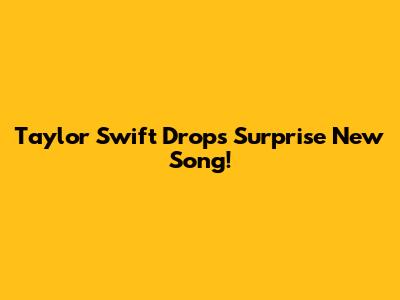 Taylor Swift Drops Surprise New Song!