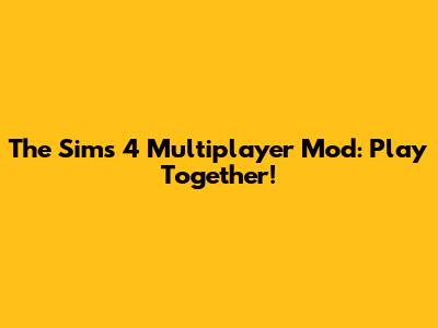 The Sims 4 Multiplayer Mod: Play Together!