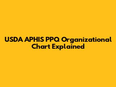USDA APHIS PPQ Organizational Chart Explained
