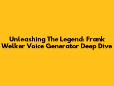 Unleashing The Legend: Frank Welker Voice Generator Deep Dive
