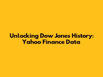 Unlocking Dow Jones History: Yahoo Finance Data