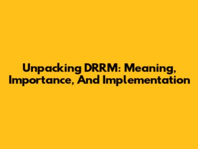 Unpacking DRRM: Meaning, Importance, And Implementation