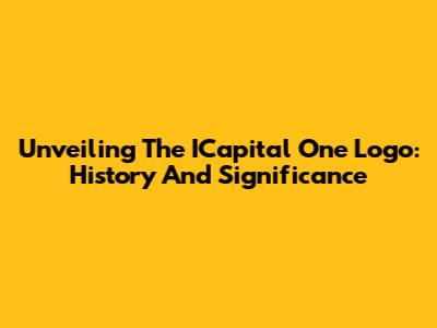 Unveiling The ICapital One Logo: History And Significance