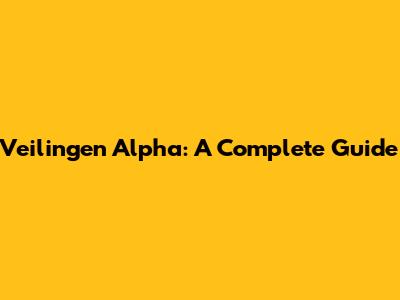 Veilingen Alpha: A Complete Guide