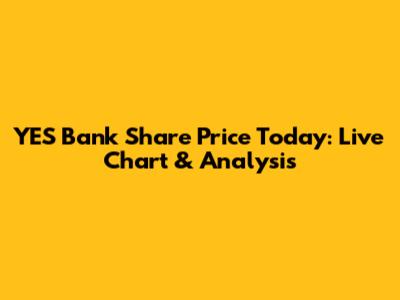 YES Bank Share Price Today: Live Chart & Analysis
