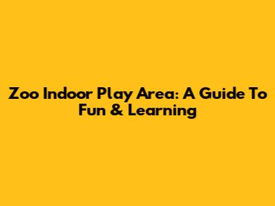 Zoo Indoor Play Area: A Guide To Fun & Learning
